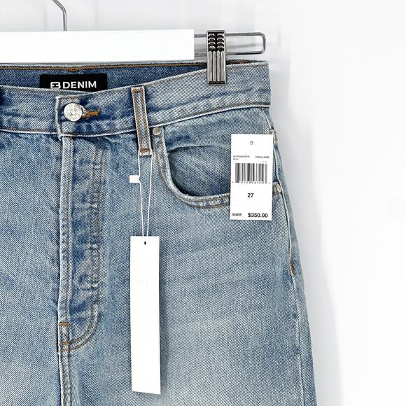 EB Denim NWT High Rise Straight Jeans Women’s Size 27 Highland Distressed Blue - Picture 4 of 9